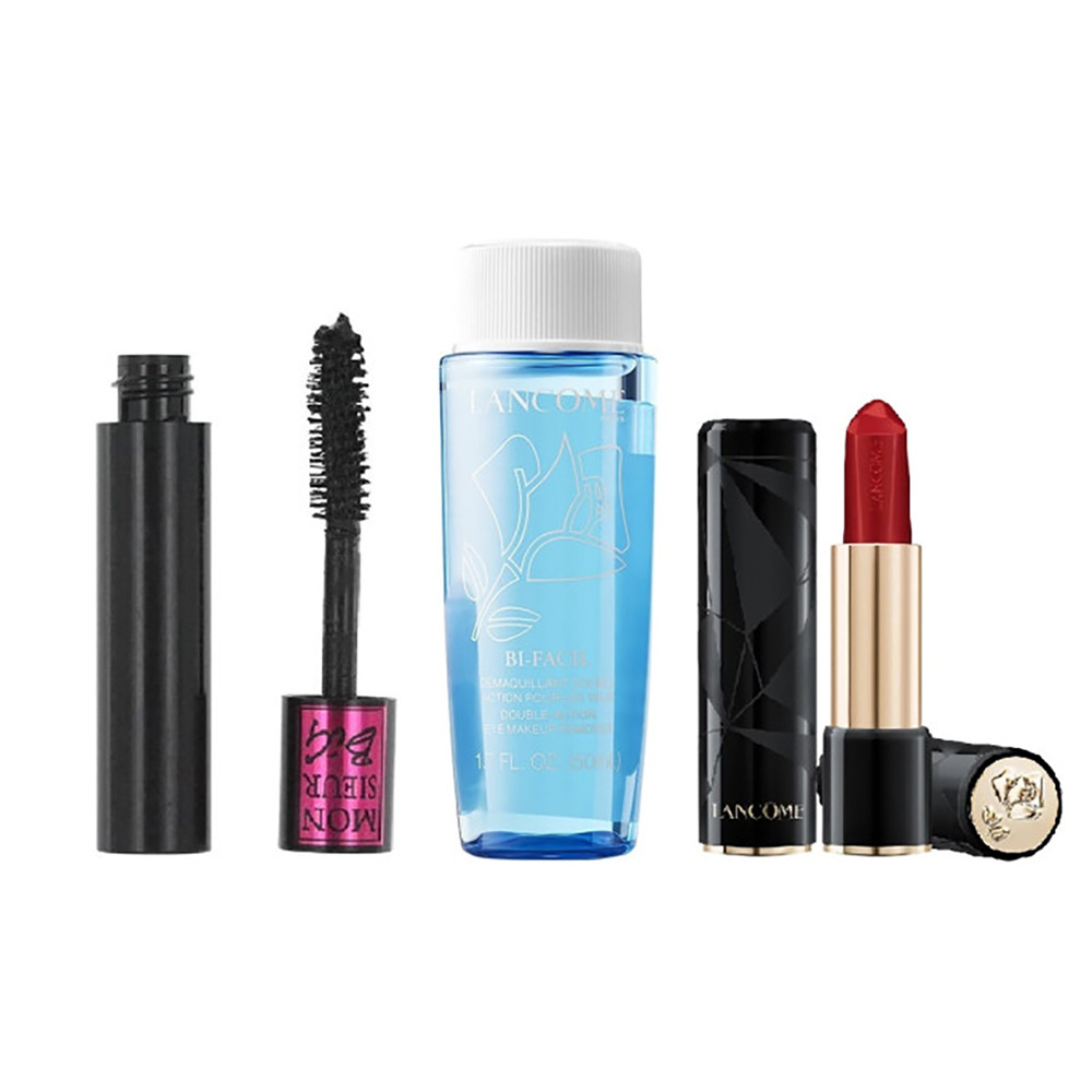Набір Lancome (Monsieur Big №01 Black 2ml + l'absolu Rouge Ruby Cream 01 1.3 g + Bi-Facil 30ml) (3614273031325)