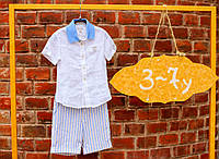 Модные детские нарядные шорты для мальчика в полоску BABY A Италия B0836 беж