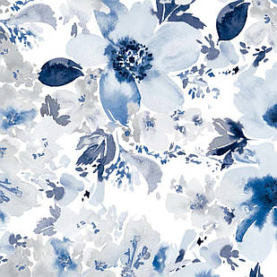 Меблева тканина Amelia Blue 370456/2012, велюр з принтом