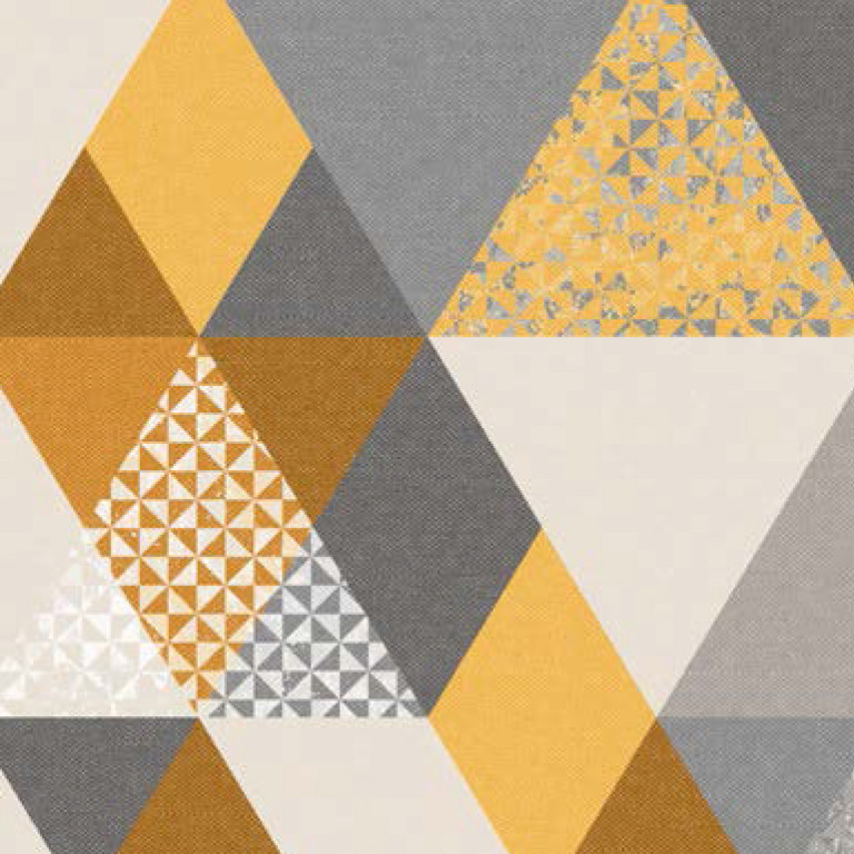 Меблева тканина Triangle Mustard 371171/101, велюр з принтом