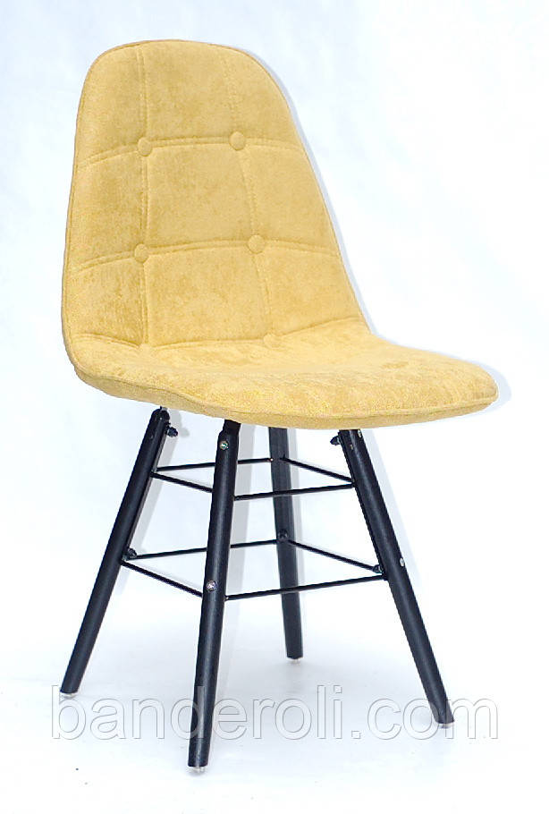 Стілець ALEX Q - BK шеніл ЖОВТИЙ G-100, фото 1