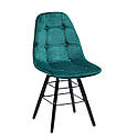 Стілець ALEX Q - BK оксамит ЗЕЛЕНИЙ-5, фото 2