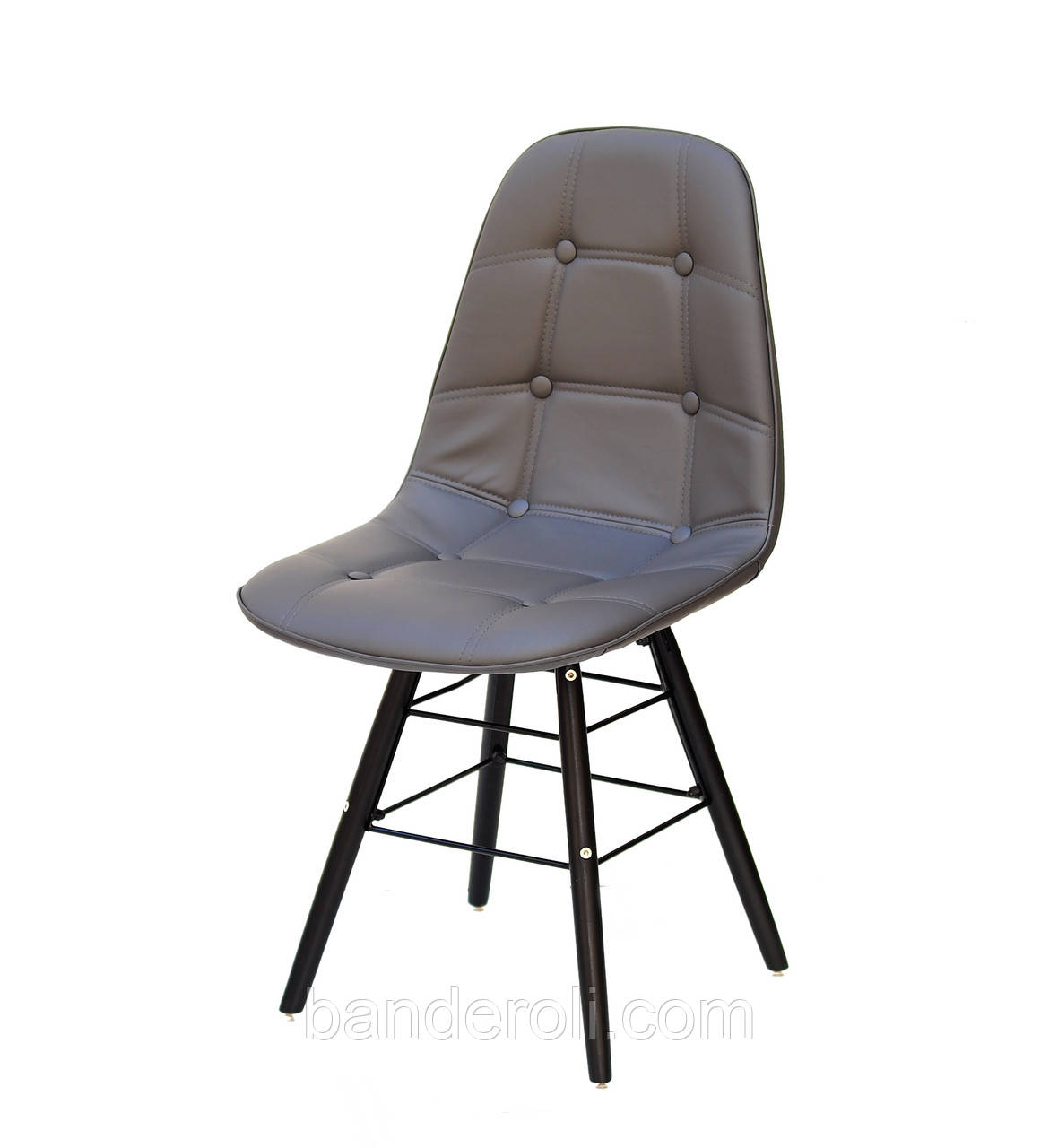 Стілець Alex Q - BK екокожа СІРИЙ 21, фото 1