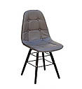 Стілець Alex Q - BK екокожа СІРИЙ 21, фото 2