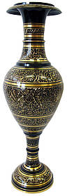 Ваза бронзова чорна (60х17х17 см) Індія