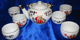 Сервіз порцеляна 1 чайник + 6 чашок "Шоусин" (200/800 мл, чашка/чайник)