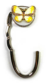 Сумкотримач для жіночої сумочки "Метелик-Замок" біло-жовтий (6,5х4,5х1,5 см)