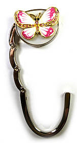 Сумкотримач для жіночої сумочки "Метелик-Замок" біло-червоний (6,5х4,5х1,5 см)