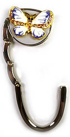 Сумкотримач для жіночої сумочки "Метелик-Замок" біло-синій (6,5х4,5х1,5 см)