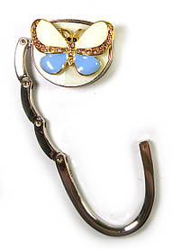 Сумкотримач для жіночої сумочки "Метелик-Замок" біло-фіолетовий (6,5х4,5х1,5 см)