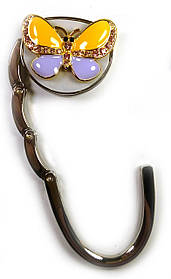 Сумкотримач для жіночої сумочки "Метелик-Замок" жовто-фіолетовий (6,5х4,5х1,5 см)