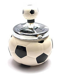 Попільничка з кришкою керамічний "Футбольний м'яч" (13х10х10 см)