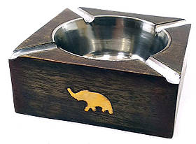 Пепельниця дерев'яна квадратна "Слон" (10х10х4 см)