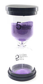 Годинник пипковий 5 хв фіолетовий пісок (11х4,5х4,5 см)