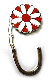 Сумкотримач для жіночої сумочки "Квітка-Замок червоно-білий" (6х4х1,5 см)