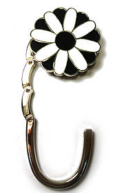 Сумкотримач для жіночої сумочки "Квітка-Замок чорно-білий" (6х4х1,5 см)