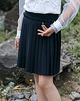 Нарядная красивая юбка плиссированная для школы черный и синий цвет