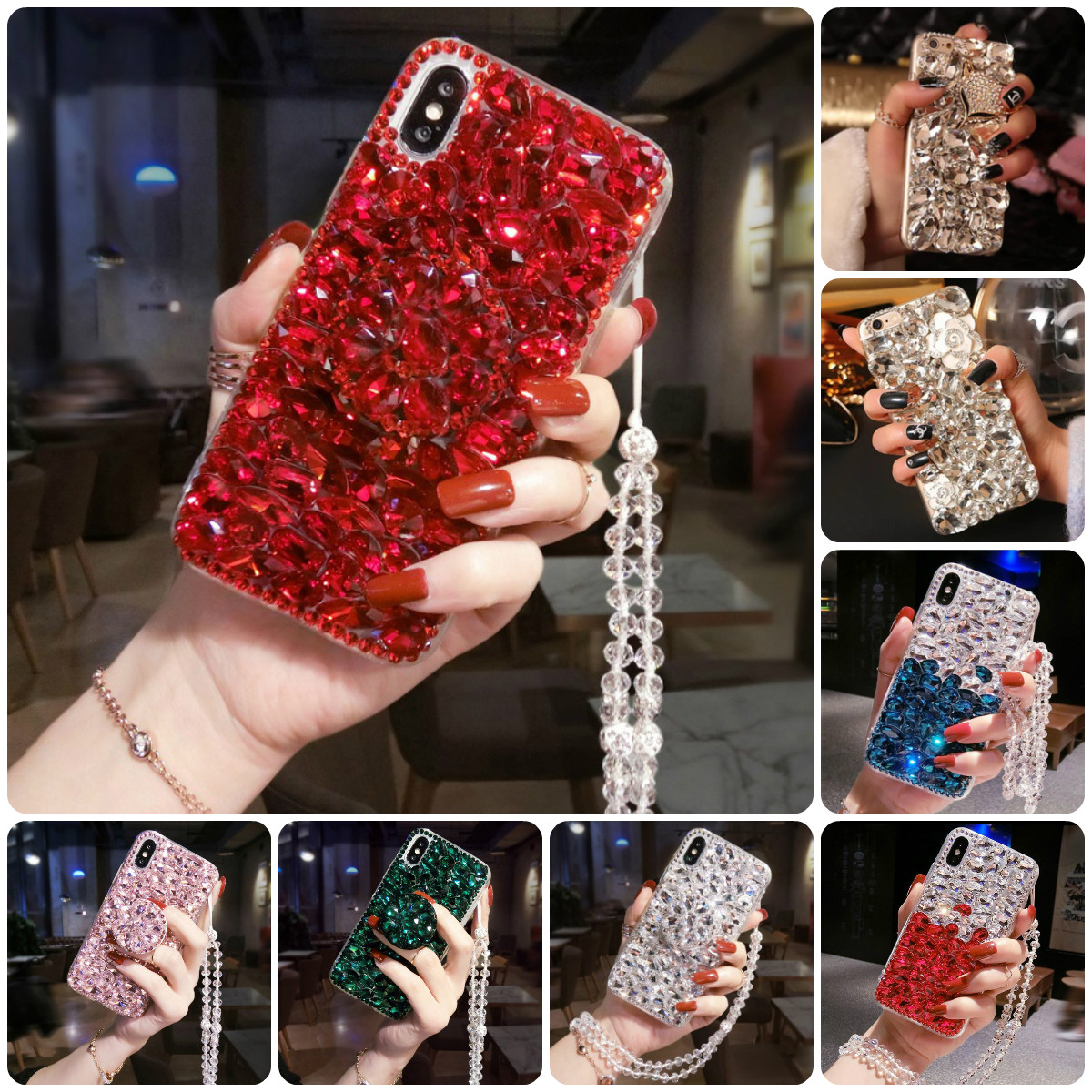 Чохол для Redmi Note 13 Pro зі стразами силіконовий протиударний TPU "SWAROV LUXURY", фото 1