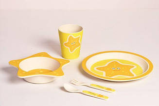 Дитячий набір CON BRIO Зірочка бамбукове волокно 5 пр Колір білий з дитячим малюнком 253CB