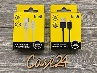 USB-кабель Budi на Type-C (2.4 А) 1 m (2 кольори)