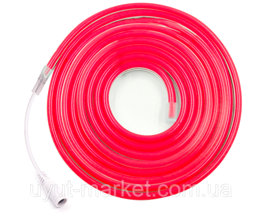 Світлодіодна стрічка Led гнучкий неон 9 Вт 120 LED/м, 12 В червоний у кольоровій оболонці 6х12 мм, IP65