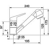 Кухонний змішувач Franke Novara Plus з витяжним шлангом чорний онікс, фото 2