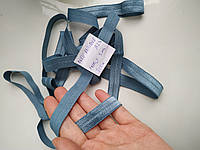 Декоративная элитная резинка для стрингов, трусиков, повязок темно-голубая 15мм