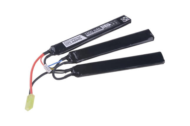 Акумулятор LiPo 11,1 V 1300 mAh 15/30C — 3 модульний [Specna Arms] (для страйкболу), фото 1