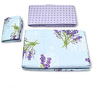 Постільна білизна Королева Ночі (Бязь) | Полуторний комплект | 50х70 | Лаванда на блакитному, фото 3