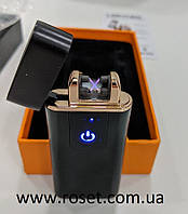 Запальничка електроімпульсна сенсорна USB Lighter з двома перехресними блискавками