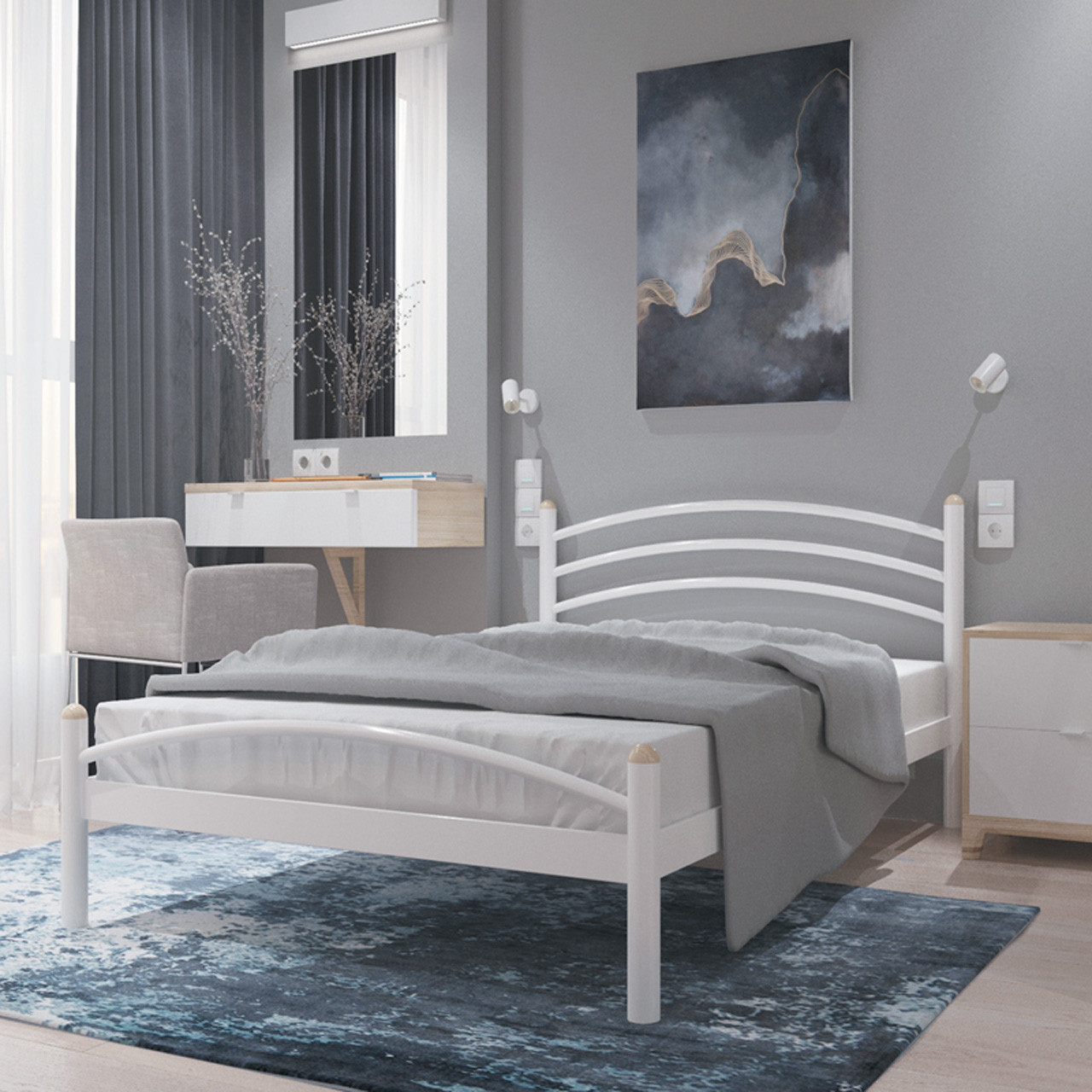 Ліжко металеве двоспальне Маргарита, фото 1