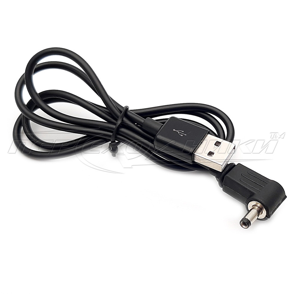 Кабель живлення USB to DC 4.0 x1.7 мм, кутовий, 0.9 м
