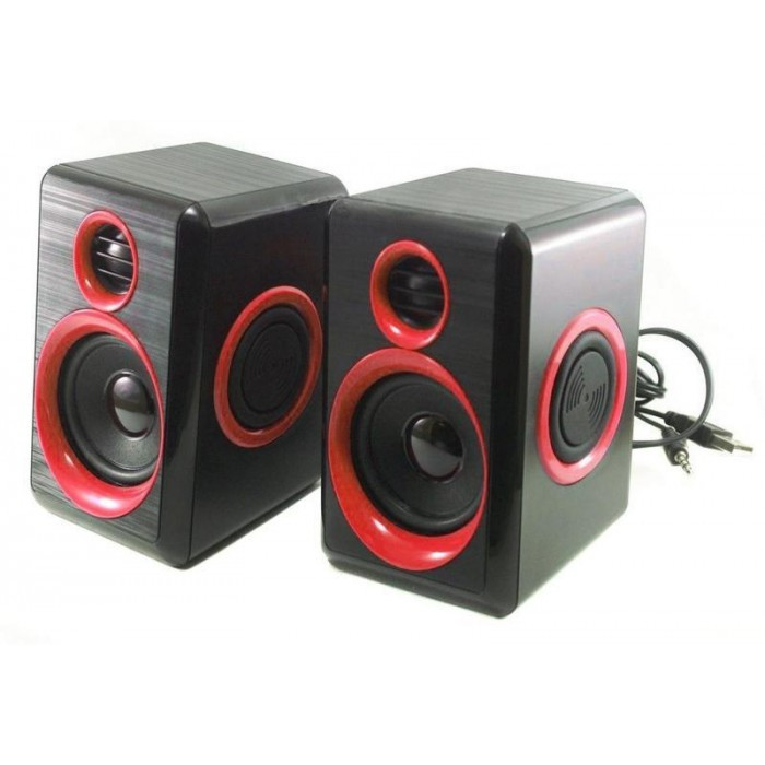 Комп'ютерні колонки акустика 2.0 USB FnT FT-165 Червоні, фото 1