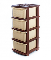 Пластиковий комод R-plastic 34*40*86 см (коричневий)