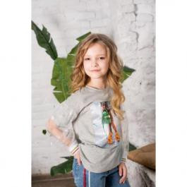 Ошатна дитяча футболка для дівчинки з малюнком Colabear Туреччина 684667 Сірий 140.Топ!