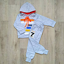Спортивний костюм для хлопчика двунітка джемпер з капюшоном та штани 2,3,4.5,6,7,8 років 34(122/128)