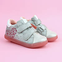 Дитячі черевики для дівчинки сердечка срібло тм Bi&Ki