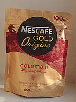 Кава Nescafe. Кава Nescafe Gold Origins Colombia. Кава розчинна сублімована 100 грамів м'яка упаковка