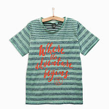 Модна дитяча футболка для хлопчика в смужку iDO Італія 4 ⁇ Q423 Зелений