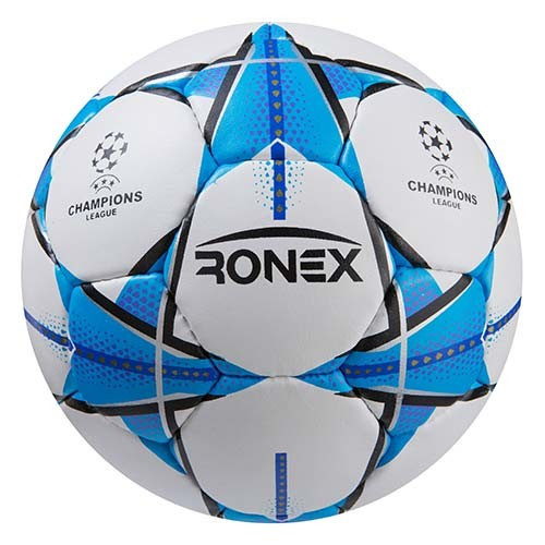 Футбольный мяч ЛЧ Лиги Чемпионов 5 размер тренировочный для улицы RONEX FN1 Белый-голубой (RXG-F1-LB)