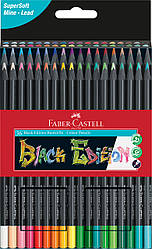Олівці кольорові Faber-Castell Black Edition colour pencils 36 кольорів тригранні чорне дерево, 116436