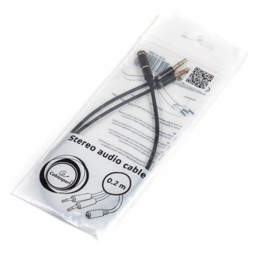 Кабель аудіо перехідник 0.15 m Cablexpert CCA-418M (CCA-418M) чорний (пакет)