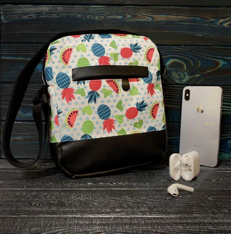 Барсетка різнокольорова з дном зі шкірозамінника Pineapple, фото 1