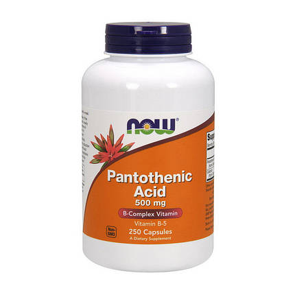 Пантотенова кислота NOW Pantothenic Acid 500 mg 250 капс, фото 3