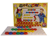 Игрушка мозаика "Азбука и арифметика ТехноК" (рус), 2087, 104 элемента