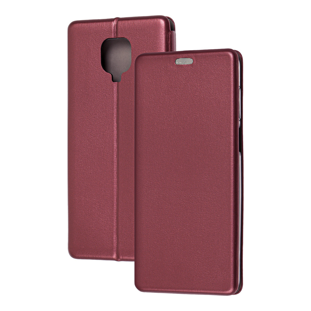 Чохол книжка Premium Case для Xiaomi Redmi Note 9s / Note 9 Pro Burgundy