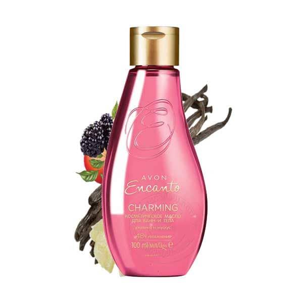 Косметична олія для ванн і тіла «Єжевика та Мускус» Avon Charming Encanto 100 мл