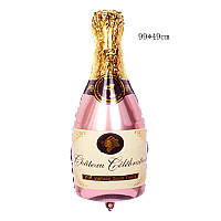 Бутылка 70 см розовое золото фольгированный шар