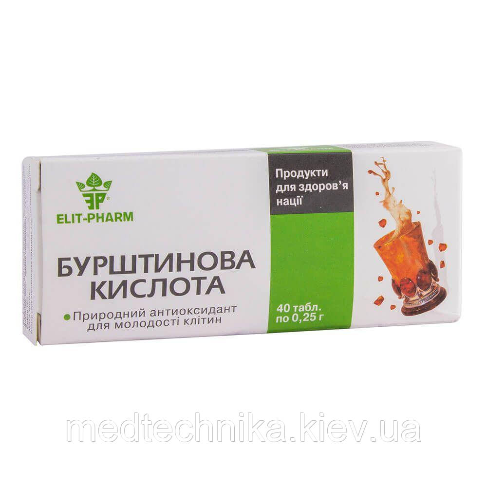 Бурштинова кислота, 40 таблеток, Еліт-фарм