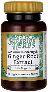 Корінь імбиру Puritan's Pride Ginger Root Standardized Extract 120 mg 200 caps